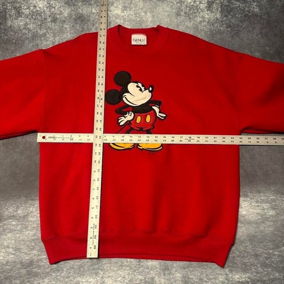 Vintage Mickey Mouse Red Crewneck Sweatshirt Men's XL‎ Made In USA - Picture 4 of 6